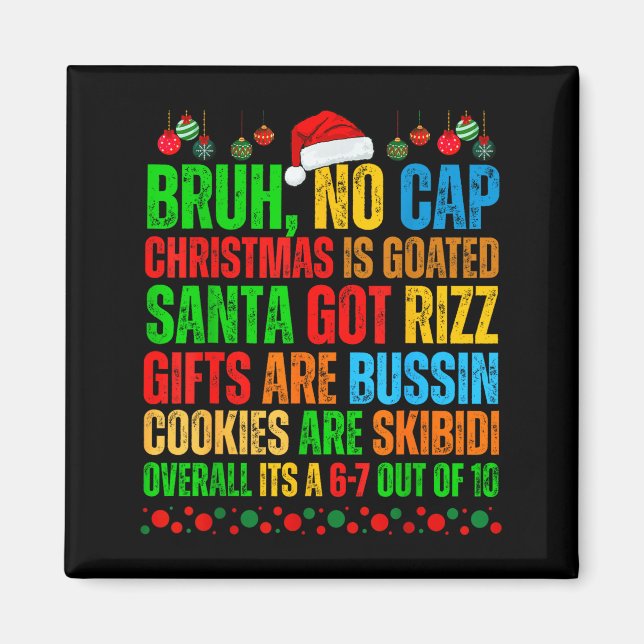 Funny Xmas School Generation Alpha Gen A Slang Chr Magnet (Front)