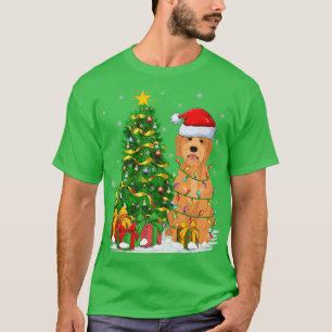 Funny Xmas Tree Family Matching Santa Goldendoodle T-Shirt