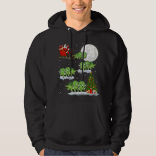 Funny Xmas Tree Santa Riding Triceratops Dinosaur  Hoodie