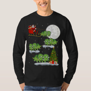 Funny Xmas Tree Santa Riding Triceratops Dinosaur T-Shirt