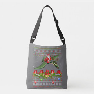 Funny Xmas Ugly Santa Riding Pterodactyl Bird Chri Crossbody Bag