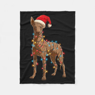 Funny Xoloitzcuintli Christmas Graphic Dog Lights  Fleece Blanket