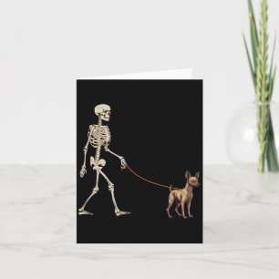 Funny Xoloitzcuintli Xolo Skeleton Dog Walking Card