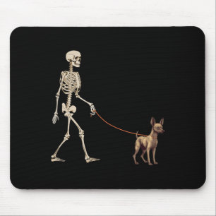 Funny Xoloitzcuintli Xolo Skeleton Dog Walking Mouse Pad