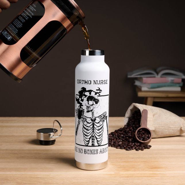 Funny Xray Customizable Medical Job Ortho Nurse Water Bottle (Coffee)