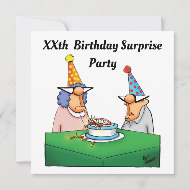 Funny XXth Birthday Surprise Party Invitations (Front)
