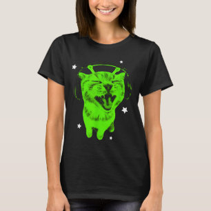 Funny Y2k Alien Cat Meme Retro Silly Cat Vintage S T-Shirt