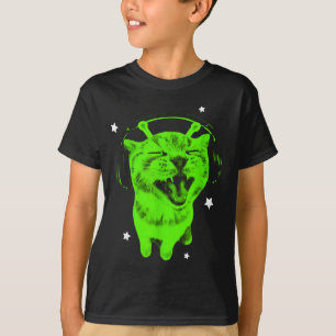 Funny Y2k Alien Cat Meme Retro Silly Cat Vintage S T-Shirt