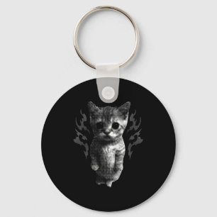 Funny Y2k Retro Cat Silly Vintage Kitten Meme Cat  Keychain