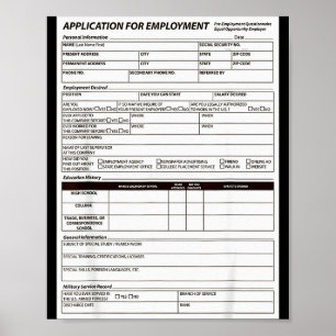 Funny Y Halloween Costume Job Application Trick Or Poster