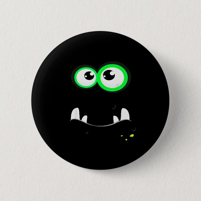 Funny Y Monster Eyeball Face Easy Christma Costume 2 Inch Round Button (Front)