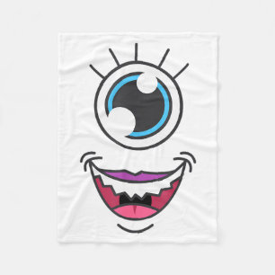Funny Y Monster Eyeball Face Halloween  Fleece Blanket