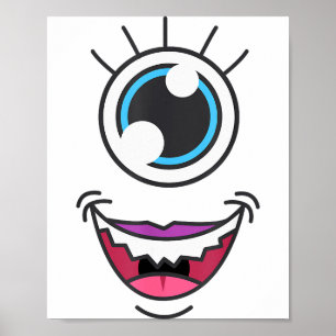 Funny Y Monster Eyeball Face Halloween  Poster