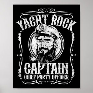 Funny Yacht Rock Captain Pontoon Boat Party Music Poster