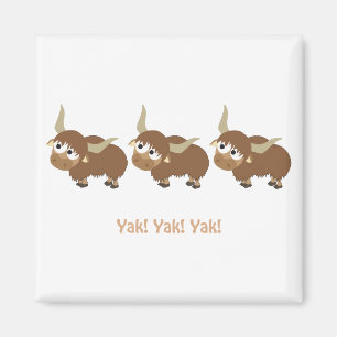 Funny Yak  Yak Yak Pun Cute Cartoon Yaks Magnet