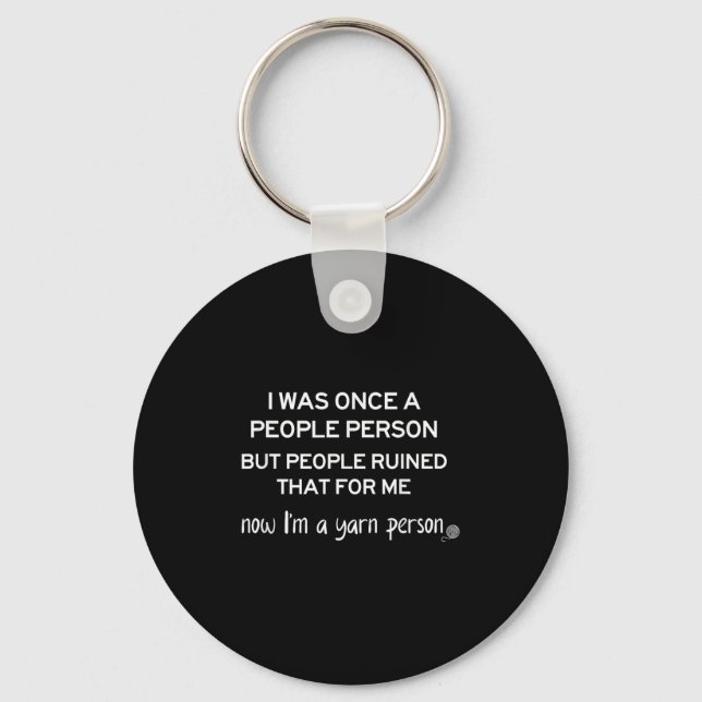 Funny Yarn Person Knitting Crochet Humour Gift For Keychain (Front)