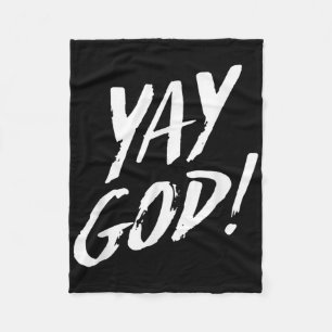 Funny Yay God Graphic Jesus Christian Religion Gif Fleece Blanket
