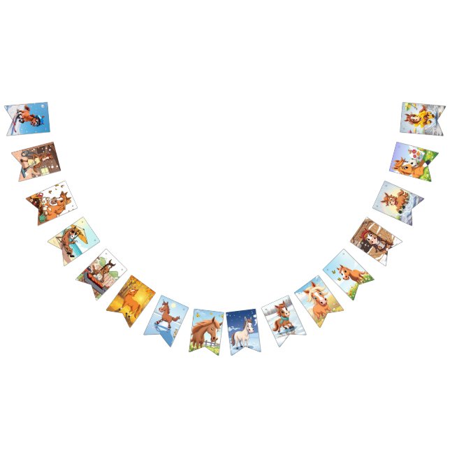 Funny Year of the Horse 2026 Bunting Flags (All)