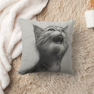 Funny Yelling Cat Meme Accent Pillow | Sarcastic H