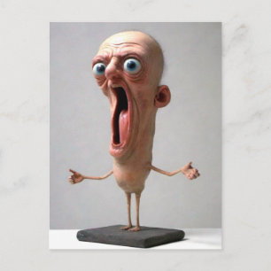 Funny Yelling Man Postcard