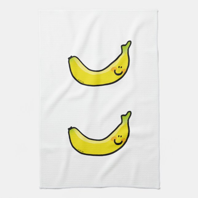Funny yellow banana kitchen towel (Vertical)