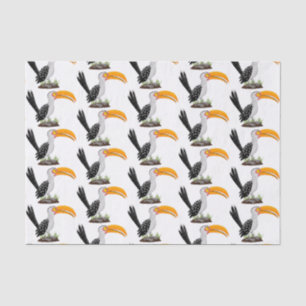 Funny yellow billed hornbill safari bird cartoon tissue paper