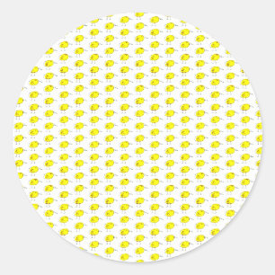 Funny Yellow Birds Doodle Classic Round Sticker