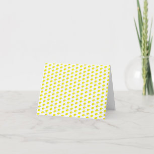 Funny Yellow Birds Doodle Folded Note Card