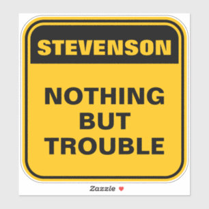 Funny yellow caution road sign personalized gift
