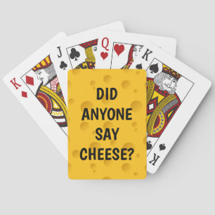 Funny yellow cheese slice custom playing cards