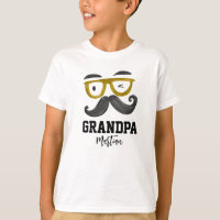 Funny Yellow Classes And Moustache Custom Grandpa