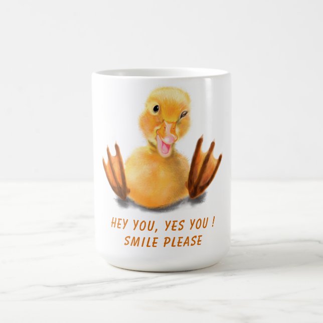 Funny Yellow Duck Mug - Custom Text (Center)
