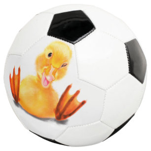 Funny Yellow Duck Playful Wink - Hallo Smile  Soccer Ball