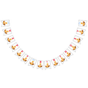 Funny Yellow Duck Playful Wink - Happy Birthday Bunting Flags