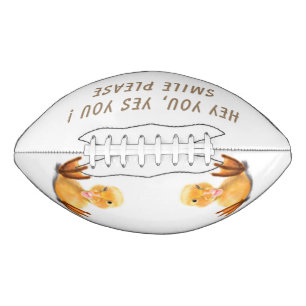 Funny Yellow Duck Playful Wink Happy Smile Cartoon Football