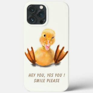 Funny Yellow Duck Playful Wink Happy Smile iPhone 13 Pro Max Case