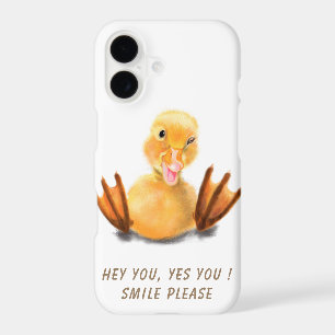 Funny Yellow Duckling Playful Wink Happy Smile