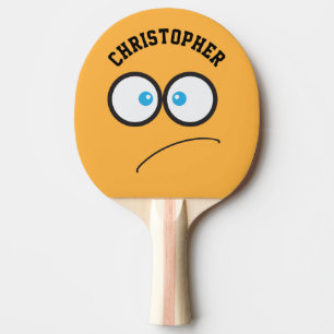 Funny Yellow Face Novelty Personalized Name Ping Pong Paddle
