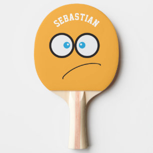 Funny Yellow Face Novelty Personalized Name Ping Pong Paddle