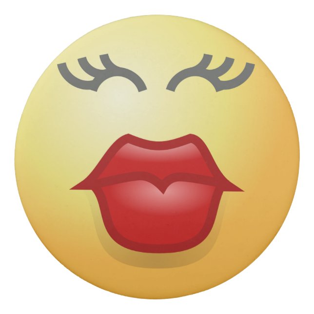 Funny Yellow Kiss Love Face Emoji Eraser (Front)