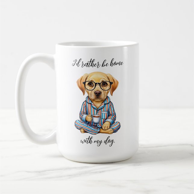 Funny Yellow Lab in Pyjamas Coffee Mug (Left)