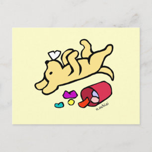Funny Yellow Labrador Cartoon Postcard