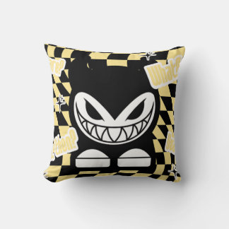 Funny Yellow Labubou-Inspired Throw Pillow