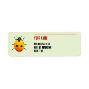 Funny Yellow Ladybug Personalized Address