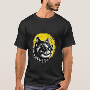 Funny yellow lemon colour, cat wearing sunglaces t T-Shirt