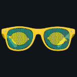 Funny yellow lemon fruit party shades sunglasses<br><div class="desc">Funny yellow lemon party shades sunglasses for collectors and lovers of this healthy fruit. Cute fruity art print design for crazy collection obsession. Custom background colour. Fun fashion gift idea / costume accessory for fans. Halloween or summer party clothing prop. If life gives you lemons make lemonade. Fun for adult...</div>