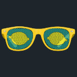 Funny yellow lemon fruit party shades sunglasses<br><div class="desc">Funny yellow lemon party shades sunglasses for collectors and lovers of this healthy fruit. Cute fruity art print design for crazy collection obsession. Custom background colour. Fun fashion gift idea / costume accessory for fans. Halloween or summer party clothing prop. If life gives you lemons make lemonade. Fun for adult...</div>