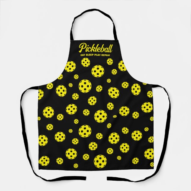 Funny yellow pickleball All-Over Print BBQ Apron (Front)