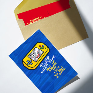 Funny Yellow Portable Father's Day Greeting Postcard