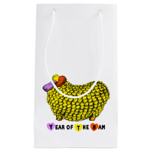 Funny Yellow Ram Chinese Year Zodiac Birthday SGB Small Gift Bag